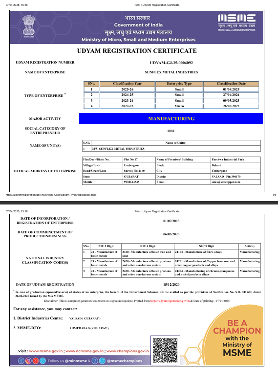 Udyam Registration Certificate